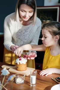 mum supporting child creatively