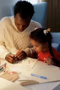 dad supporting child creatively